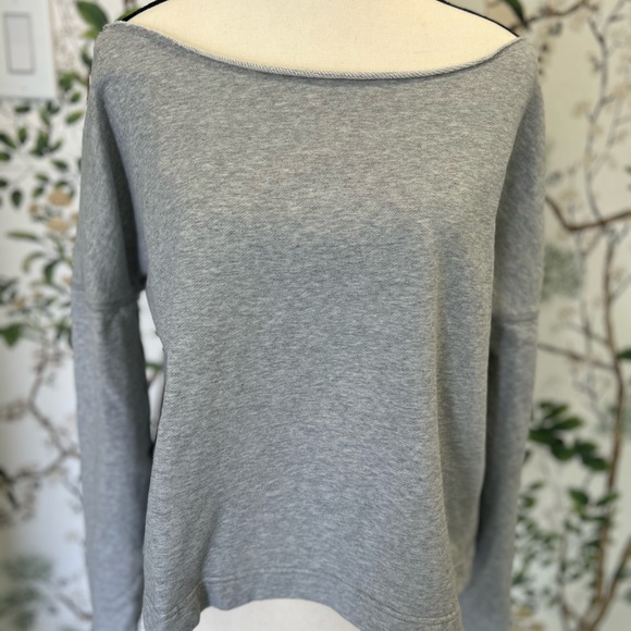 All Saints Light Gray Senia Off-the-Shoulder Sweater Small S M - Picture 4 of 9